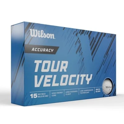 Afbeelding van Wilson Tour Velocity Accuracy Golfballen 2024 Wit 15 Stuks