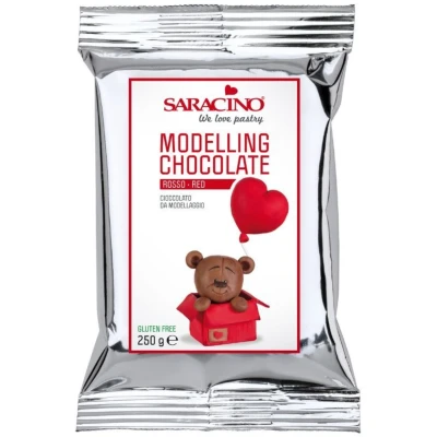 Afbeelding van Saracino Modelleer Chocolade Rood 250g