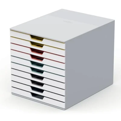 Afbeelding van Durable Ladeblok Varicolor, 10 laden, wit meubel ladenblok
