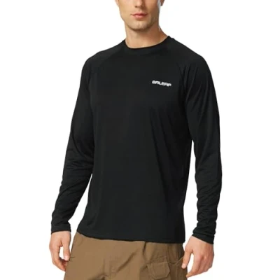 Afbeelding van BALEAF Casual T shirt voor heren, Lang zwart