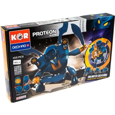 Afbeelding van Geomag Kor Proteon Blatta Blauw/oranje 103 delig