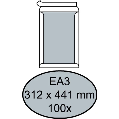 Afbeelding van Envelop Quantore bordrug EA3 312x441mm zelfkl. wit 100stuks