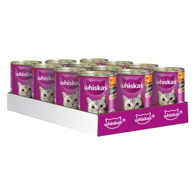 Afbeelding van 12x400g 1+ Gevogelte in Saus Whiskas Kattenvoer