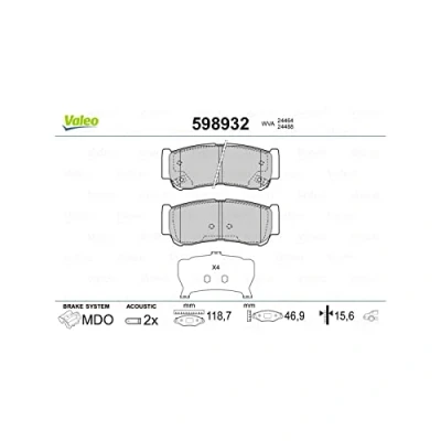 Afbeelding van Valeo Remblokset 598932