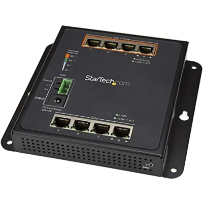 Afbeelding van StarTech 8 Port POE Managed Ethernet Switch 30W per PoE+ Poort Industriële Managed... (8 Havens), Netwerkschakelaar, Zwart
