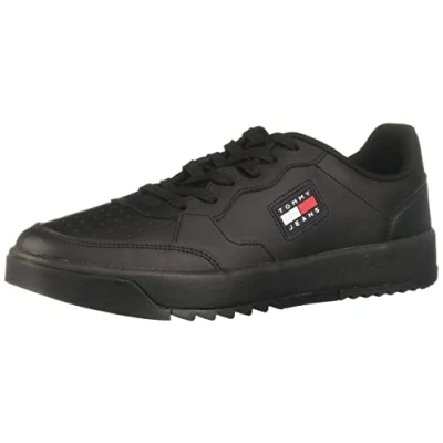 Afbeelding van Tommy Jeans Basket Sneakers laag, Heren, Maat: 44, Black Leer