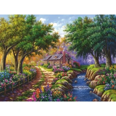 Image de Ravensburger Puzzle 1500P Cottage Au Bord De La Riviere Adultes &amp; Enfants Des 14 Ans Qualité Supérieure 80X60Cm 12000735