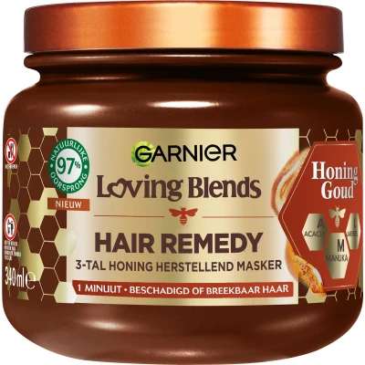 Afbeelding van 1+1 gratis: Garnier Loving Blends Honing Goud Haarmasker 340 ml