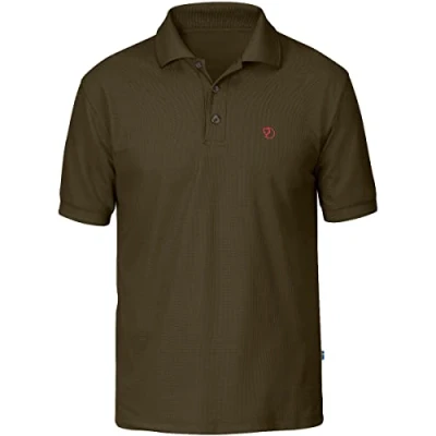 Afbeelding van Crowley Pique Polo Heren Dark Olive 300 S Groen Outdoor Shirt
