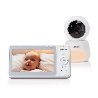 Afbeelding van Alecto Babyfoon met Camera Pro Collection HD Groot 5 inch Scherm Op afstand bestuurbaar Uitbreidbaar tot 4 camera&#039;s Nachtlampje DVM2050 Wit