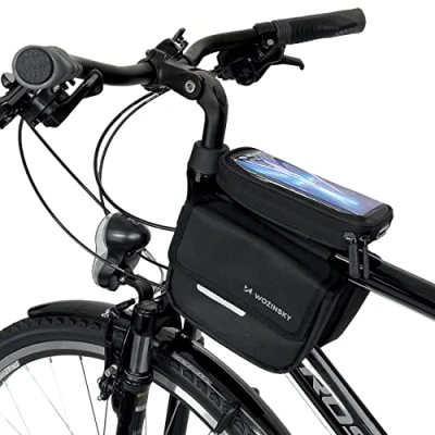 Afbeelding van Wozinsky fietsframetas fietstas waterdicht telefoonhoesje 1,5l zwart (WBB26BK)