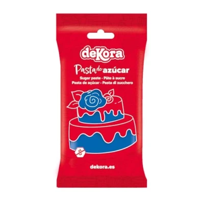 Afbeelding van Dekora Pate a Sucre Bleu Foncé Derouler Couverture pour Gâteaux, Cupcakes, Muffins ou Tartes réaliser toutes sortes de décorations 250 gr
