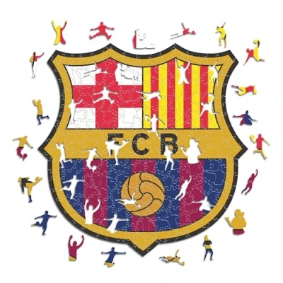 Afbeelding van Iconic Puzzles, Barcelona logo, officieel product, houten puzzels voor volwassenen en kinderen, 100% duurzaam hout, maat S, 150 stuks
