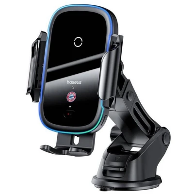 Afbeelding van Baseus car holder with 15W charger (black) Bayern edition, Smartphonehouder, Zwart
