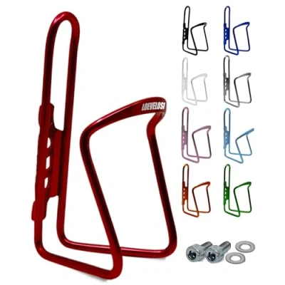 Afbeelding van Drankhouder fiets rood geanodiseerd aluminium extra versterkt voor racefiets MTB trekkingfiets kinderfiets universeel geschikt bekerhouder met montageschroeven fietsflessenhouder