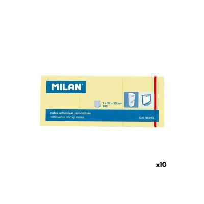 Afbeelding van Zelfklevende briefjes Milan 3 in 1 Geel 38 x 50 mm (10 Stuks)