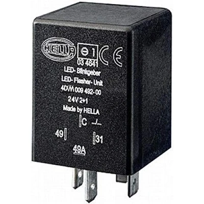 Afbeelding van HELLA 4DM 009 492 001 Knipperlicht Relais 24V Elektrisch 2+1(6)W IP53 Met houder voor aanhangwagen