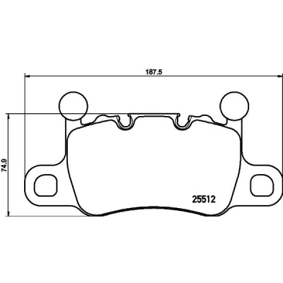 Afbeelding van HELLA 8DB 355 021 401 Remblokkenset Geschikt voor slijtage waarschuwingscontact Met balansgewichten PORSCHE: 911 Convertible, Coupe