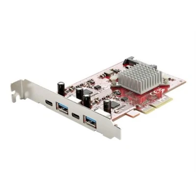 Image de StarTech.com Carte PCIe USB 4 Ports d&#039;Extension PCI Express 10Gbps avec 2 Controlleurs 2x C &amp; A (USB 3.2/3.1 Gen 2) e USB/USB Full Profile (PEXUSB312A2C2V) Adaptateur 3.0 x4 3.2 x +