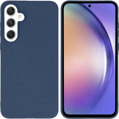 Afbeelding van iMoshion Hoesje Geschikt voor Samsung Galaxy A55 Siliconen Color Backcover Donkerblauw