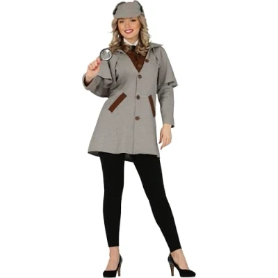 Afbeelding van Fiestas Guirca Dames kostuum Detective maat M (38 40)