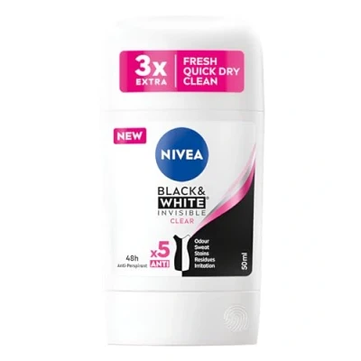 Afbeelding van Nivea Deo Stick Invisible For Black &amp; White Clear 50 ml