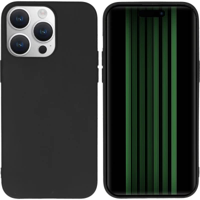 Afbeelding van iMoshion hoesje Geschikt voor iPhone 15 Pro Max Siliconen Design Zwart / Sky Black Transparent