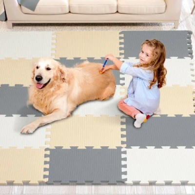 Image de VEVOR Tapis de Jeu pour Enfants 16PCs Dalles en Mousse EVA Emboîtables 10 mm