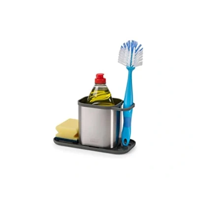 Afbeelding van Joseph Duo Opal Zeepdispenser met Sponshouder RVS Kunststof Grijs