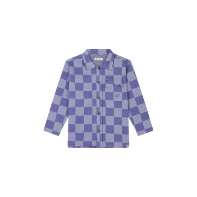 Afbeelding van Noppies T shirt Lynnwood Check pattern Medium blue Maat 128