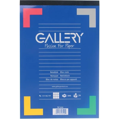 Afbeelding van Gallery schrijfblok, ft A4, geruit 5 mm, blok van 100 vel schrijfblok