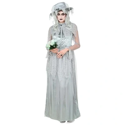 Afbeelding van Widmann Feesten &amp; Gelegenheden Kostuum Geestelijke Bruid Wacht Op Antwoord Vrouw Grijs Medium Halloween Verkleedkleding