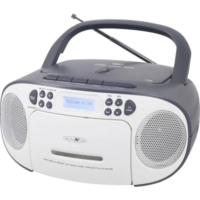 Afbeelding van Reflexion CD Player Radio/CD speler DAB+, DAB, VHF (FM) AUX, CD, Cassette, USB Wit, Grijs