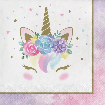 Afbeelding van Baby Unicorn Servetten 33x33cm 16 stuks