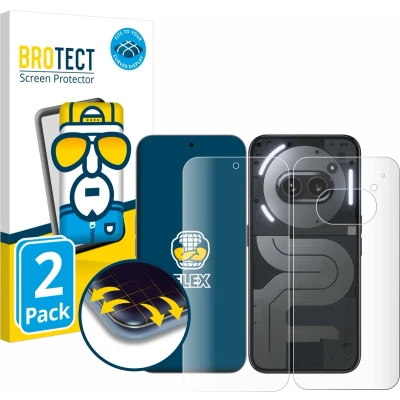 Afbeelding van BROTECT Screenprotector voor Nothing Phone (2a) Plus (Voor+Achter) Folie Beschermfolie transparant volledig dekking (2 Stuks)