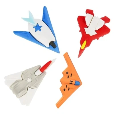 Afbeelding van 4x Potloodgum, raketten, 3D ruimte