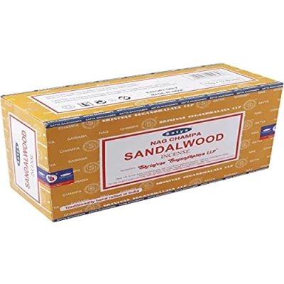 Afbeelding van Sandalwood Wierook Nag Champa Sandelhout wierookstokjes 12 stuks Incense per pakje