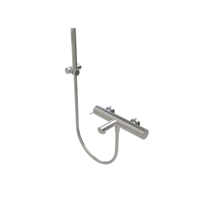Afbeelding van Waterevolution Flow thermostatische twee weg douchemengkraan met handdouche RVS T130TNIE