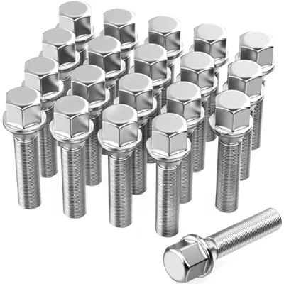 Afbeelding van 20 stuks wielbouten I M12 x 1,5 28 mm SW kegel 17 compatibel met BMW Audi VW Skoda Opel Seat