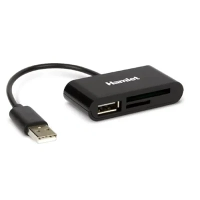Afbeelding van Hamlet XZR100UC geheugenkaartlezer USB 2.0 Type C Zwart