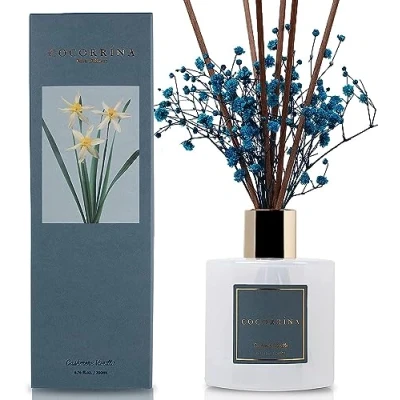 Afbeelding van Cocorrína Luchtverfrisser, 200 ml, geurende kasjmier, vanille, aromastokjes met etherische olie, geurstokjes voor thuis, badkamerplank, decoratie