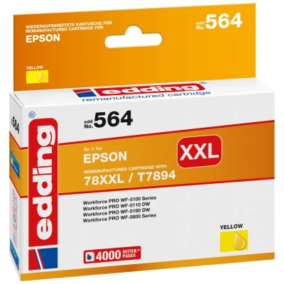 Afbeelding van Edding Inktcartridge vervangt Epson 78XXL, T7894 Compatibel Geel EDD 564 18