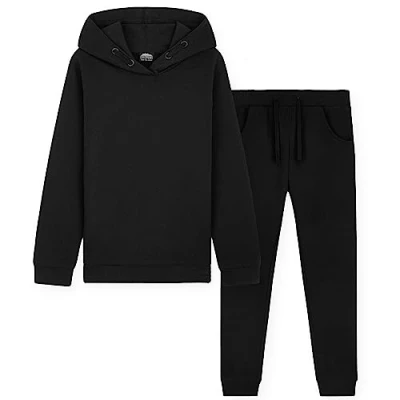 Afbeelding van CityComfort Set voor meisjes joggen kinderen, meisjes, hoodie en sportlegging, zwart.
