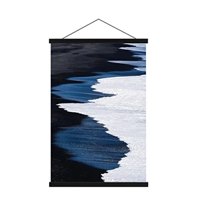 Afbeelding van Sanauto A2 posterlijst, magnetisch, hout, poster, ophanghouder, lijst, foto&#039;s, fotolijst, 42 x 30 59 cm (42 cm, zwart)