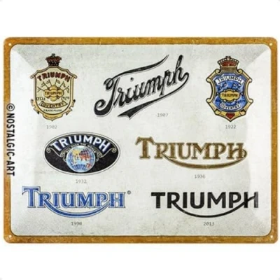 Afbeelding van Wandbord Triumph Logo Evolution