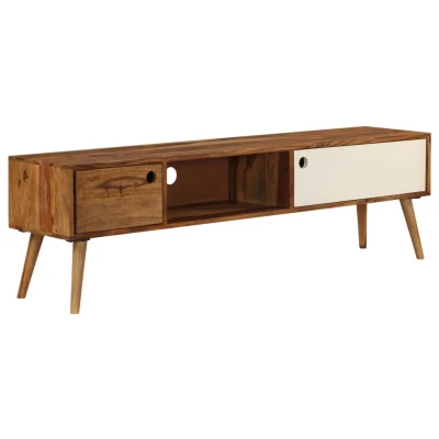 Afbeelding van Tv meubel 140x30x40 cm massief sheeshamhout