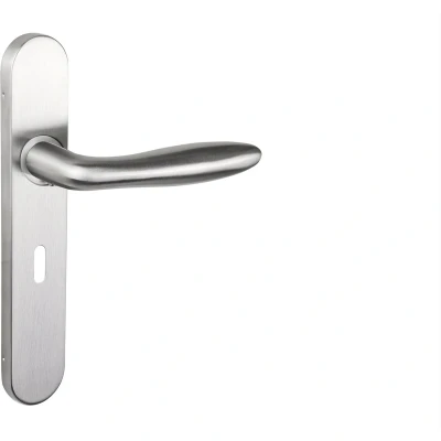 Afbeelding van Lavuzo deurkruk Pratona RVS met afgerond schild SL56 Per set Deurklink