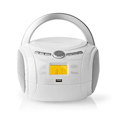Afbeelding van Nedis Spbb100Wt Boombox 9 W Bluetooth® Cd Speler / Fm Radio Usb Aux Wit
