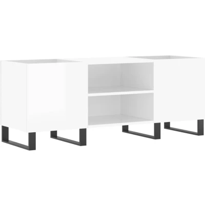 Afbeelding van vidaXL Platenkast 121x38x48 cm bewerkt hout hoogglans wit