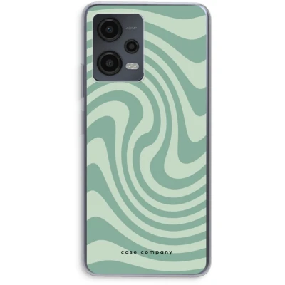 Afbeelding van Case Company® hoesje geschikt voor Xiaomi Redmi Note 12 Swirl Groen Soft Cover Telefoonhoesje Bescherming aan alle Kanten en Schermrand